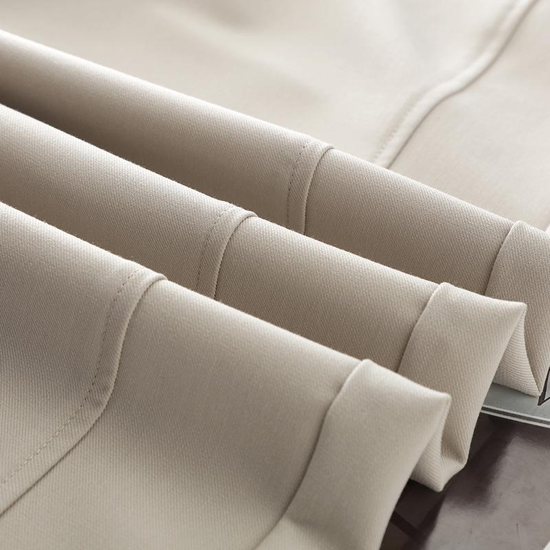 Women's 2025 Beige Wide-Leg High-Waisted Slimming Pants - Spring & Autumn Casual Straight-Leg Trousers