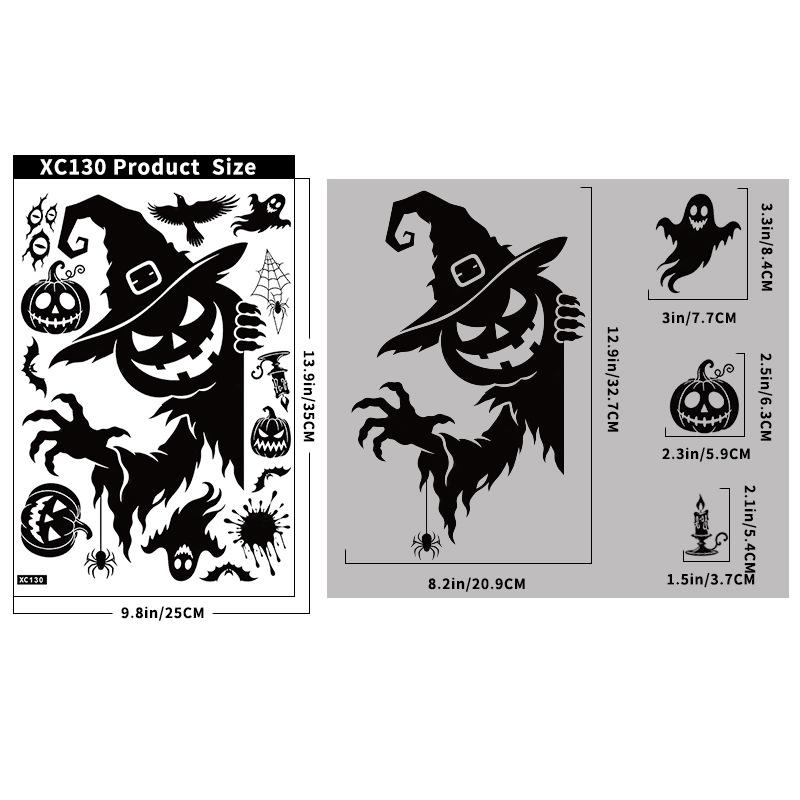 Halloween sticker black horror atmosphere death glass sticker mall window scene arrangement bat static sticker
