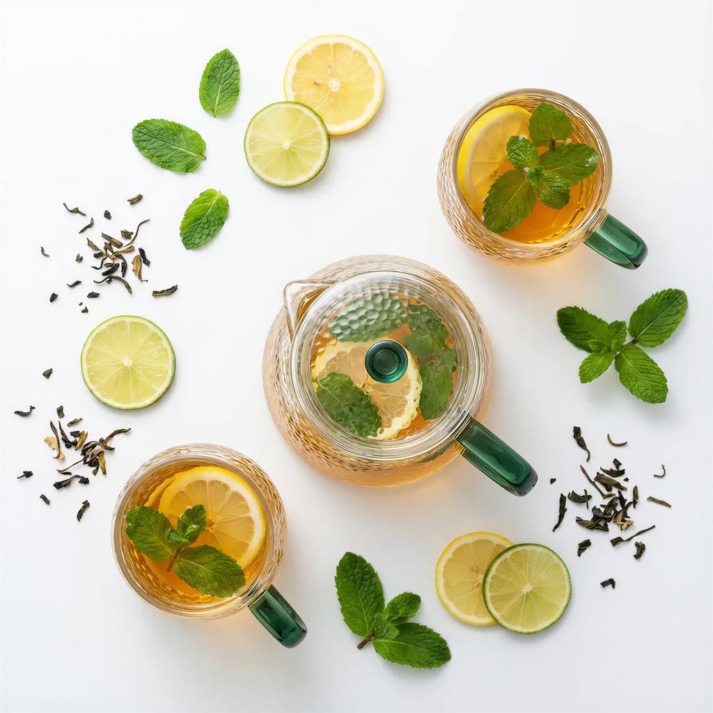 GLASS JUG 1L TEA INFuser with Filter 2 Glasses Transparent