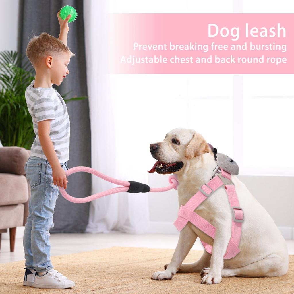 Dog Traction Rope, And , Specially Designed For Outdoor Use, Adjustable Chest And Back Hanging Card, Bright Silk Chest And Back Traction Round Rope