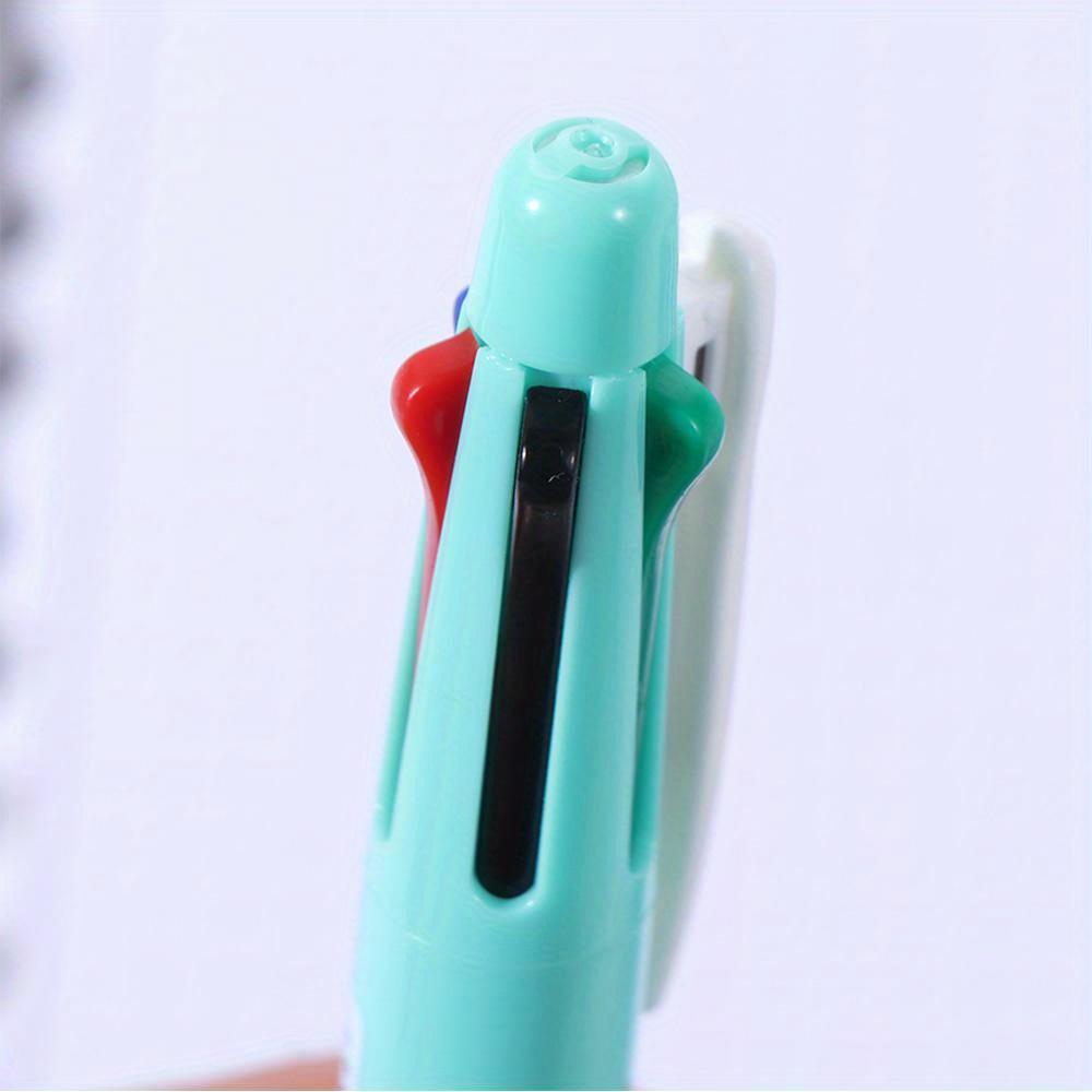 1pcs 4 Colors Ball Pen Multicolor Ballpoint Pens 5 in 1 Clip-on Multicolor Retractable Pen with Pencil&Eraser Soft