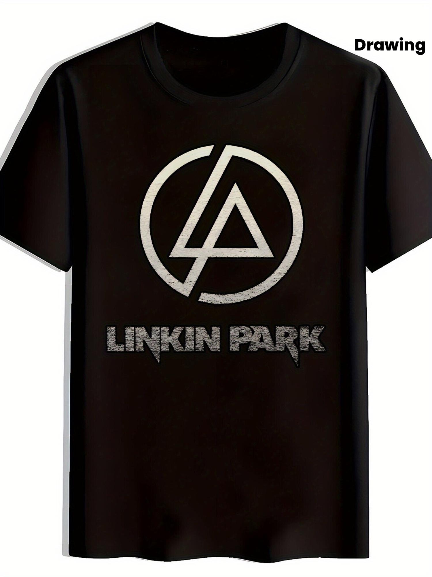 LINKIN PARK Graphic T-shirt - Black Casual Summer Polyester Tee with Logo Design XL