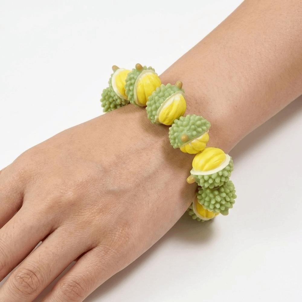 Elastic Fruit Hand Chain Dopamine Style Stackable Bracelet Fashion 3D Resin Bead Bracelet Vacation