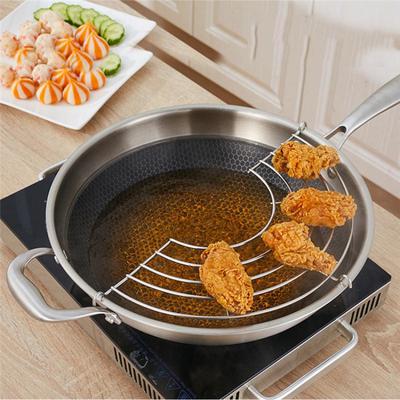 Draining Rack Pot Steamer Frying Tray Kitchen Cooking Tool