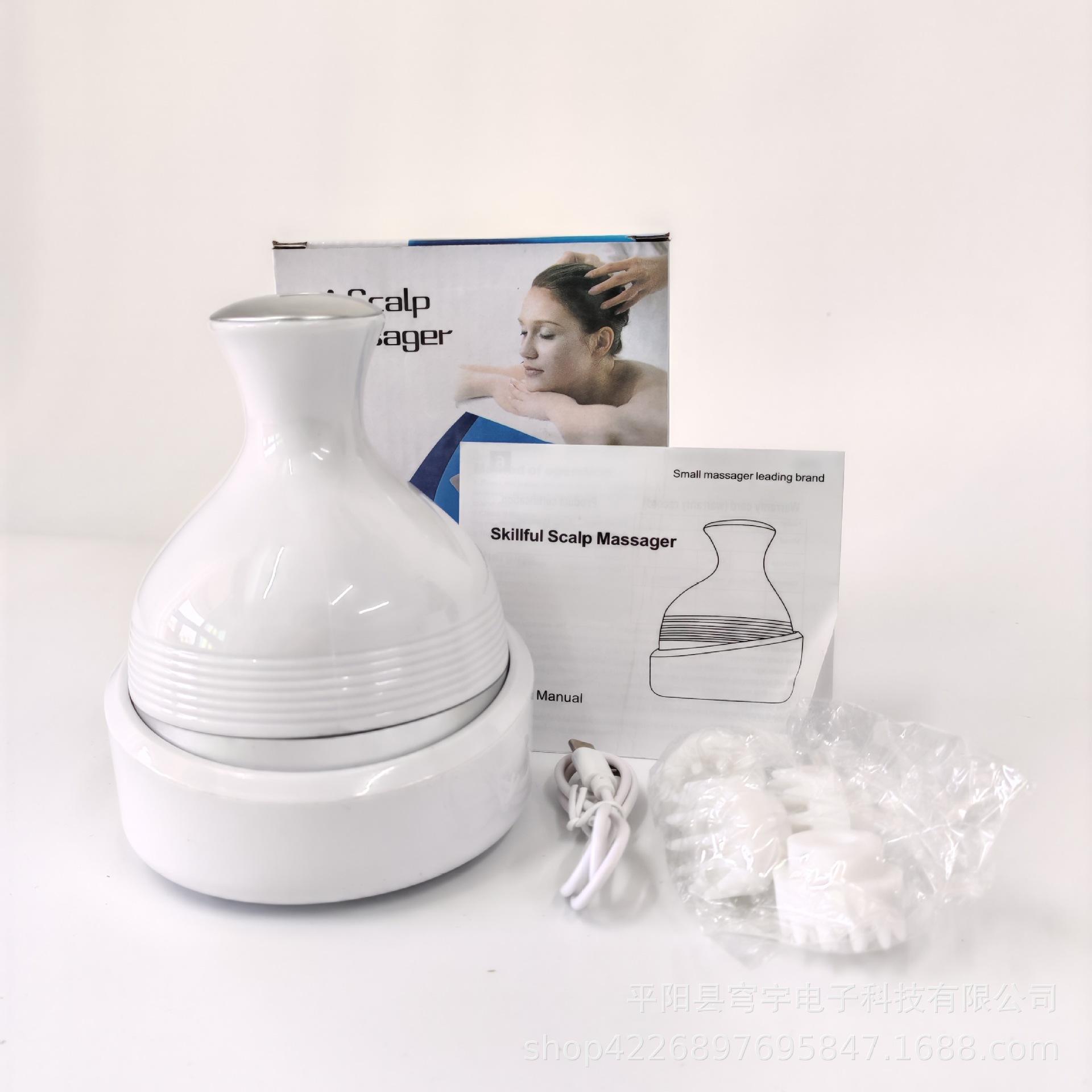 

Электрический массажер для головы, Перезаряжаемая вибрация кожи головы, Бытовой массажер для здоровья для всего тела, кошачий массажер для разминания белый