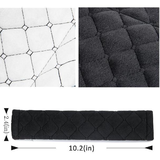 Amooca Soft Auto Seat Belt Cover Seatbelt Shoulder Pad 2 PCS for a More Comfortable Driving Compatible with All Cars and Backpack Black