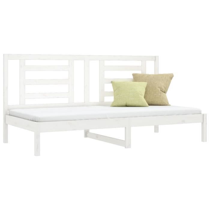 VidaXL Daybed White 90x200 Cm Solid Pine Wood 3108057