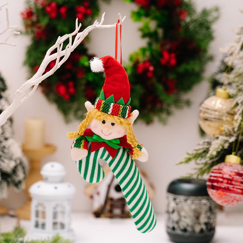 

Haobei Christmas Elf Candy Cane Pendant Decoration