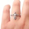 Huitan Religious Cross Finger Rings Women for Jesus Christ Antique CopperColor Simple Stylish Female Rings Jewelry Friend Gifts