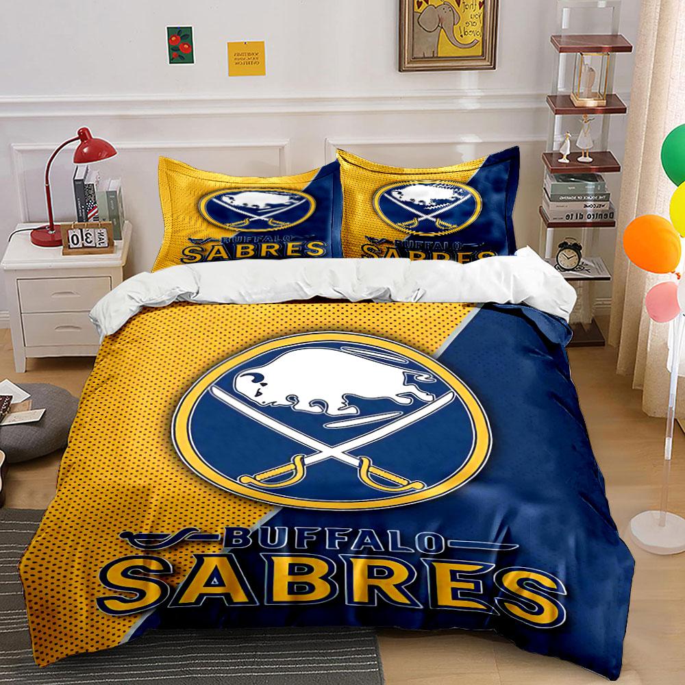 Buffalo Sabres Bettwäsche-Set Bettwäsche Bettbezug-Set Bettbezug Kissenbezüge (1 * Bettbezug 2 * Kissenbezüge, ohne Bettdecke)