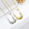 Zhuoyi S925 Silver Koi & Emperor Coins Necklace - Versatile CNC Carved Clavicle Chain with Crushed Ice Bling for Women