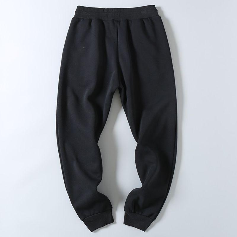 500g Heavyweight Autumn and Winter Men's Pure Cotton Fleece-Lined Thickened Sweatpants, Loose Casual Sports Lamb Fleece Warm Long Pants