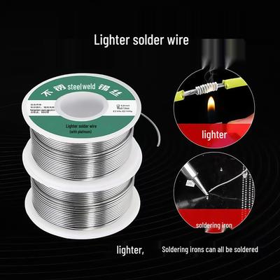 Edelstahl Lötdraht für Haushaltslötarbeiten: Reparaturschweißen, Kupfer, Eisen, Nickel, Zink, Batterie, Feuerzeug.