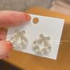 Round Bow Pearl Stud Earrings New Trendy Internet Celebrity Fashion Versatile Temperament Ear Jewelry