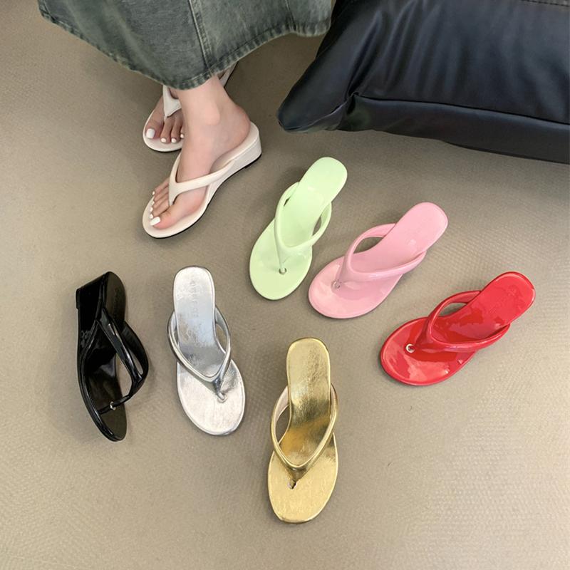 Fashion SUOJIALUN 2024 Summer New Women Slipper Fashion Med Weadge Heel Dress Sandal Ladies Casual Outdoor Beach Vaction Slides Shoes