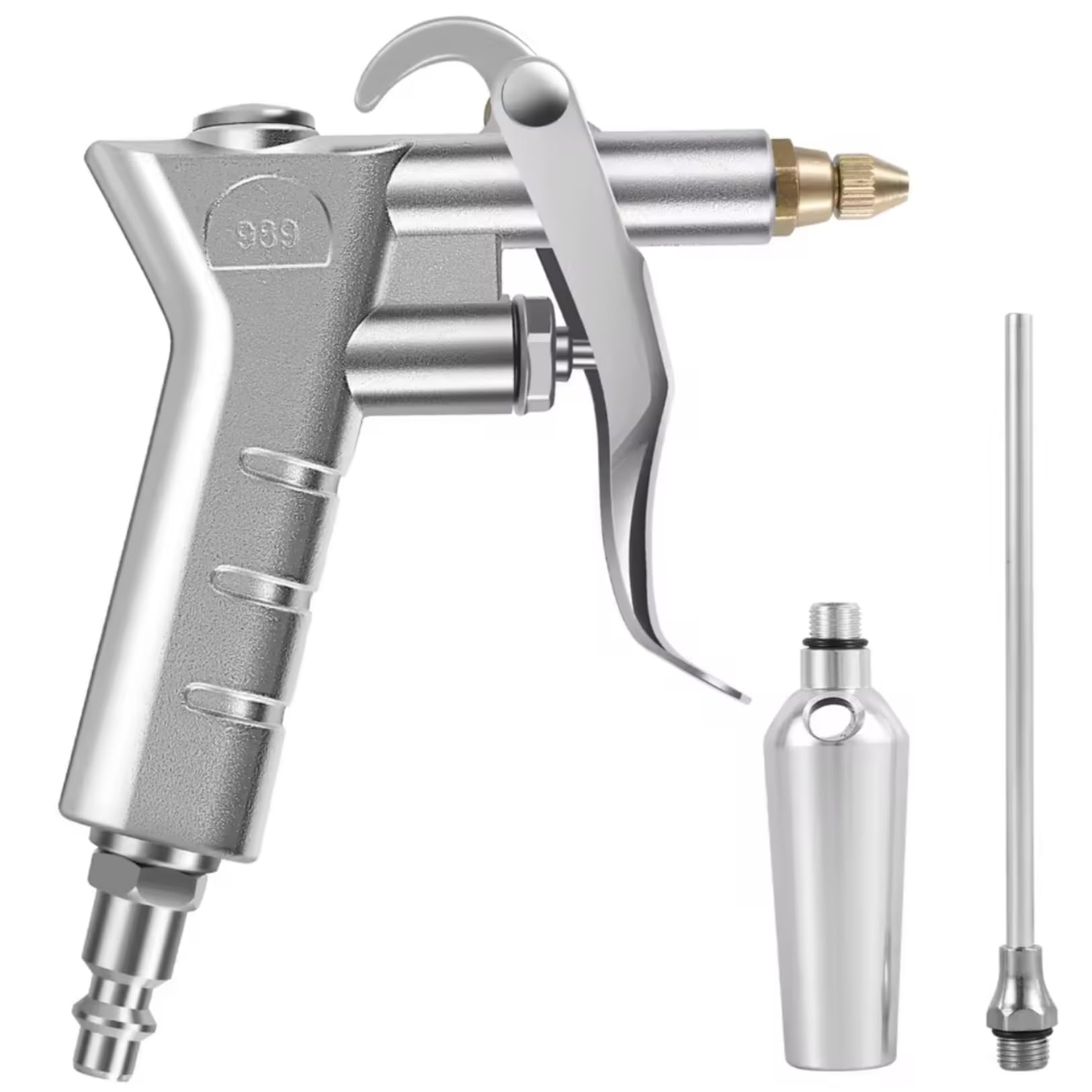 

Пистолет-распылитель PLEAVIT, пневматический пистолет, компрессорный пистолет, предотвращение утечки воздуха, регулировка расхода, длинная насадка 130 мм, набор насадок для увеличения подачи воздуха