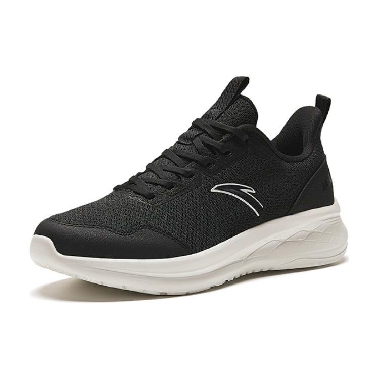 Anta Running Series Shock Absorbing Non-Slip Low-Top Running Shoes Men sneakers Black White 912425513-2