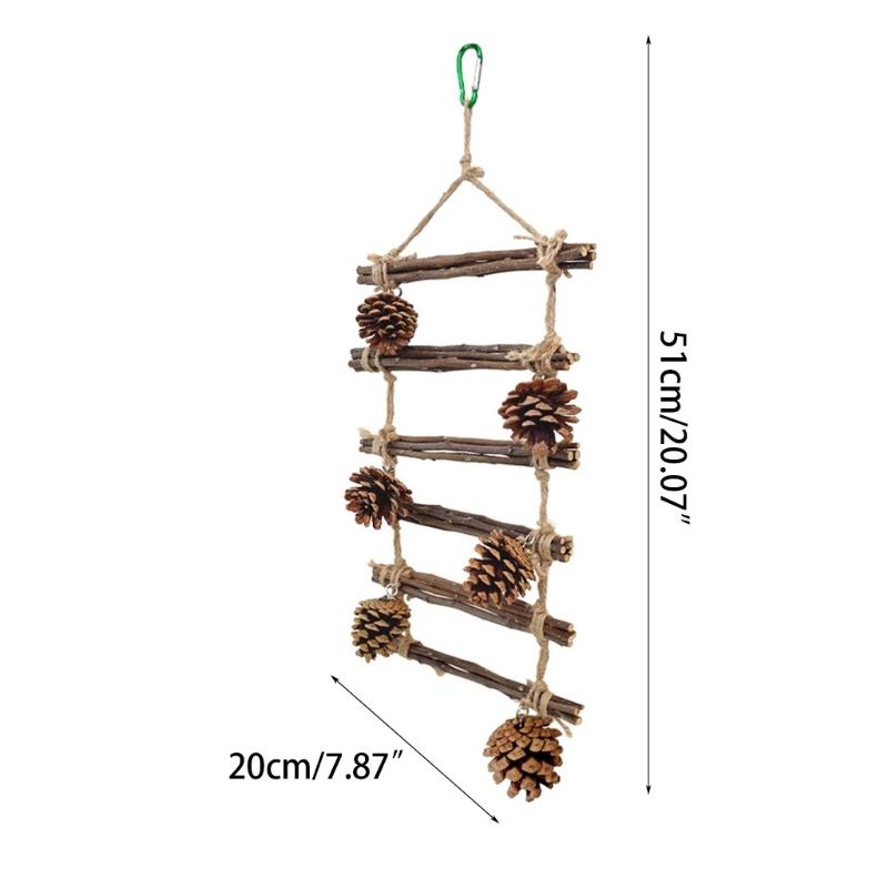 Pinecone Cage Toy Bird Perch Stand Ladder Scratchers Branch Perch for Parrots Parakeets Toy Branch Bird Cage Toy