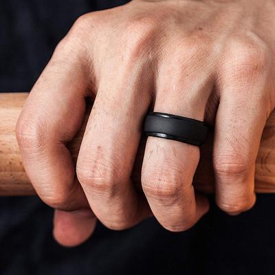 Persönlichkeit Silikon Weich Herren Doppel Eheringe Ring Schmuck Geschenk