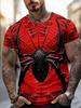Men's Crew Neck Tee, Spider Pattern, Regular Fit for Outdoor & Beach