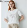 PALUOPO Damen T-Shirt mit Buchstabenprint, Rundhalsausschnitt, Kurzen Ärmeln