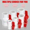 5 pcs 1 2 inch PVC ball valve T-handle switch threaded water pipe valve pressure resistance