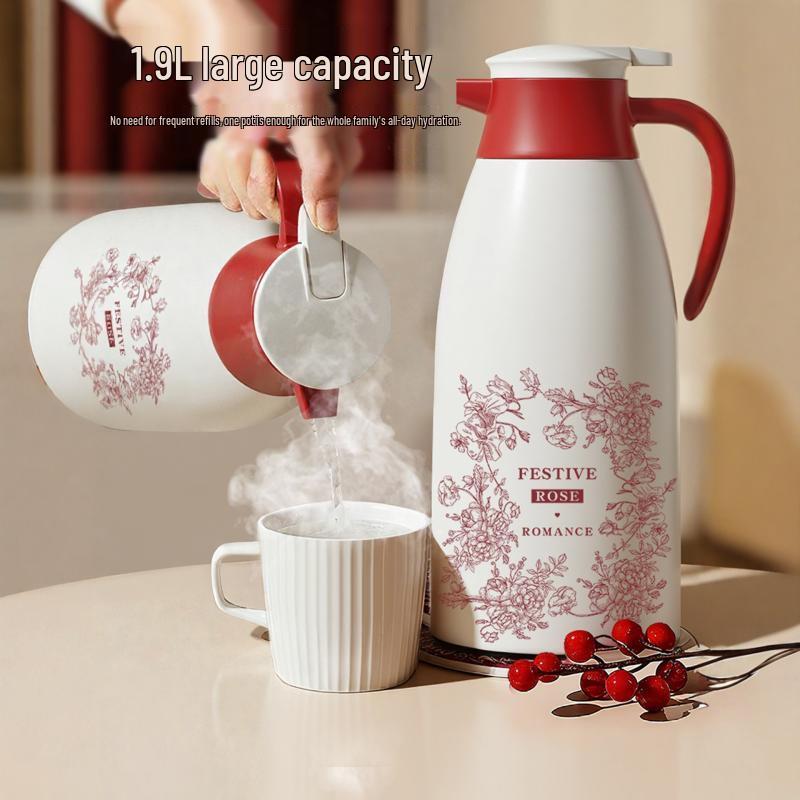 Shangqi Rose Red Wedding Insulated Thermos Set (1900ml)