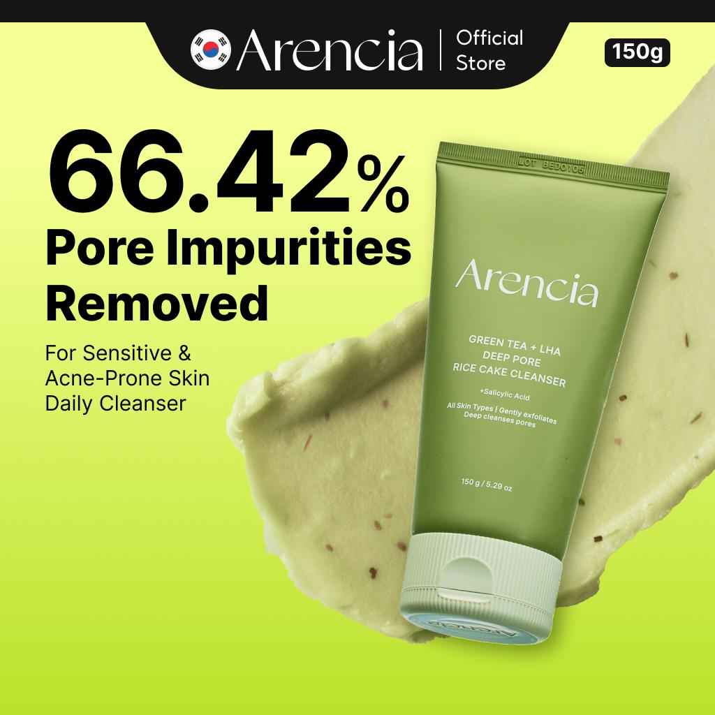 arencia Green Tea + LHA Deep Pore Rice Cake Cleanser 150g