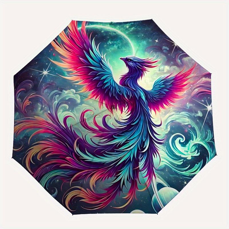 1pc Stellar Phoenix Durable Cartoon Folding Umbrella,Compact Umbrella for Men and Women, Suitable for Travel or Daily Use.A062