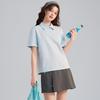 TonLion Damen Sommer Faux Zweiteiler Kurzarm Poloshirt