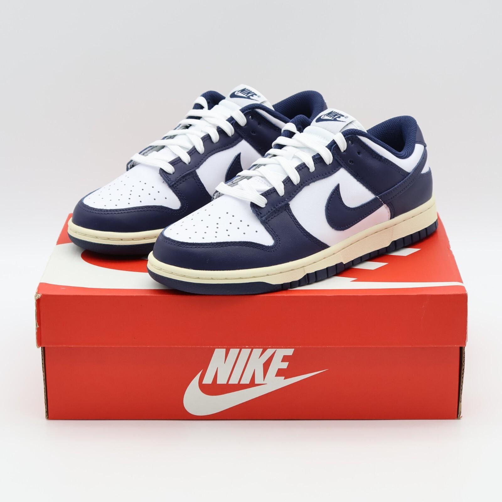 DD1503-115 Nike Dunk Low Винтажный Темно-синий Белый Полуночный Синий Парус (Женский) 6.5W