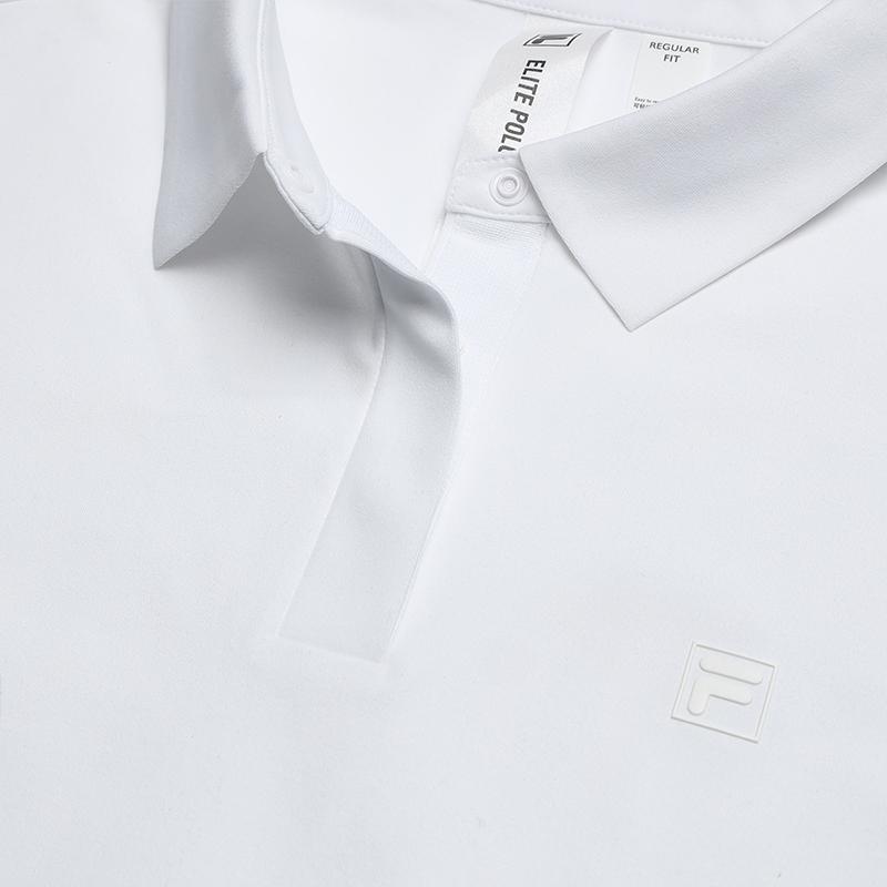 Fila Simple Solid Color Fashion Moisture Wicking Polo Shirt Women Tops White F11W621102FWT