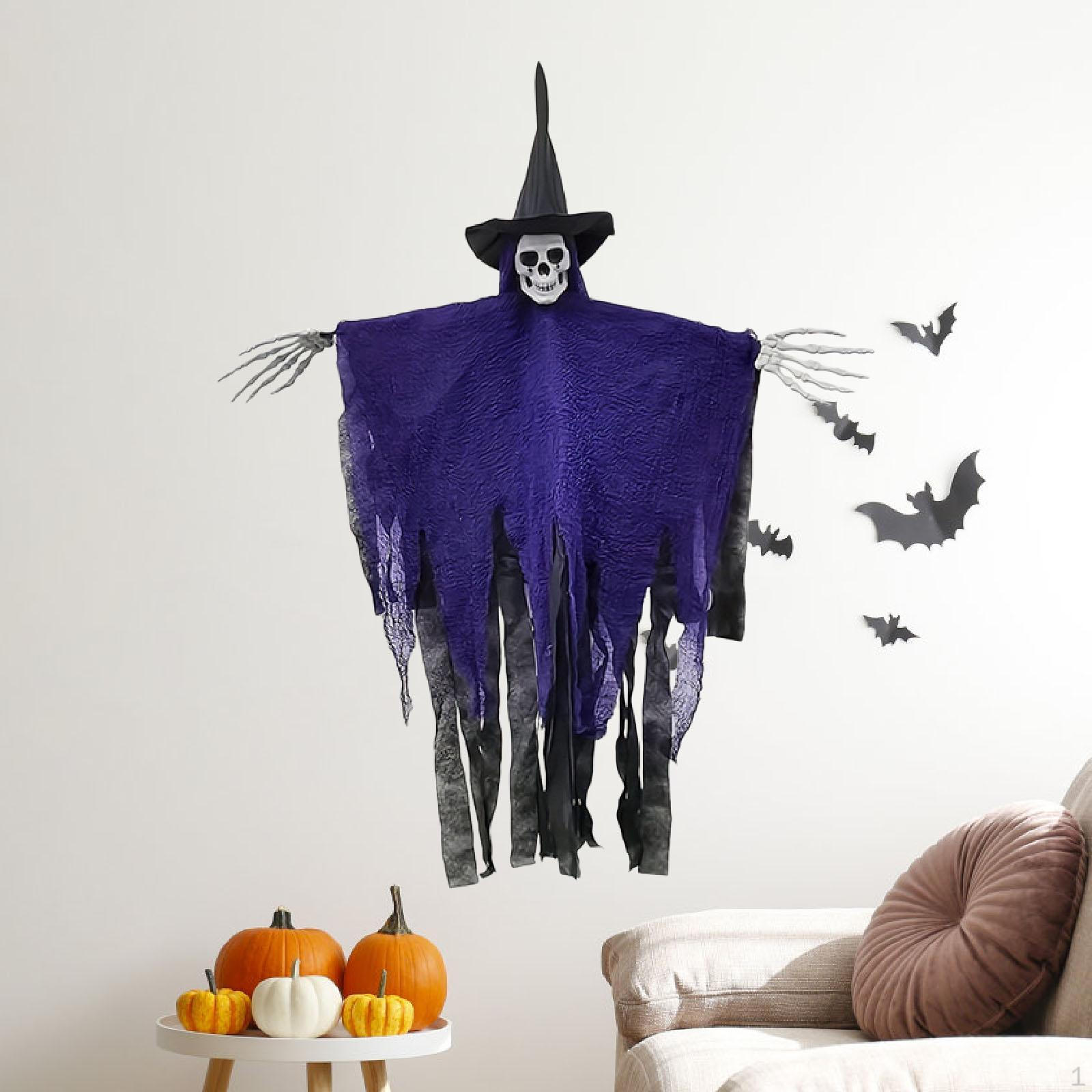 

Подвесной скелет, летающий подарок, многоцелевой, новинка, реквизит для дома с привидениями, хэллоуинское украшение для патио фиолетовый