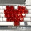 Keycaps OEM Translúcidos em Formato de Coração, 21 Teclas, Compatíveis com Wooting Bee DIY
