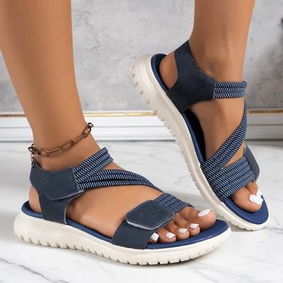 Wholesale Casual Velcro Sandals, New European and American Style Women's Sandals, Plus Size Wedge Heels with Stitching.