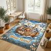 Adventure Journey Theme Crystal Velvet Rug Personalized Custom Name Text Soft Floor Mat Home Decor