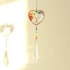 Natural Heart-Shaped Seven-Color Stone Tree of Life Car Pendant & Tassel Wall Hanging Yoga Ornament T129