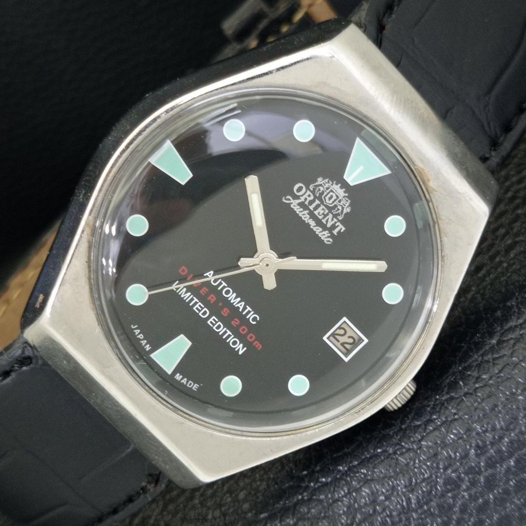 

ORIENT AUTOMATIC 46961 JAPAN MENS VINTAGE BLACK COLOR DIAL WATCH a701825-5 R207-a701825