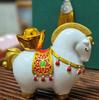 Chinese New Year Wealth & Fortune Gift Set: Year of the Horse Gold Painting with White Horse Decor