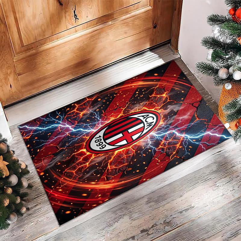 AC Milan Printed Flannel Area Rug Non Slip Soft Polyester Floor Carpet Indoor Decor Mat for Bedroom Living Room Sofa Game Room Home Decoration
