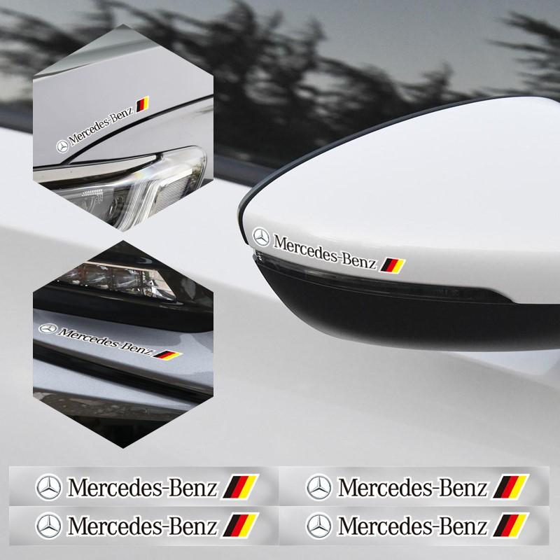 4Pcs Car Door Handle Stickers Body Vinyl Stickers Decals Accessories For Mercedes Benz AMG W204 C260 E300L A200L S400L GLA/S/E/C HV6