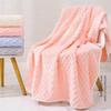 Gaoyang Soft Coral Fleece Plaid Bath Towel Set - Absorbent, Non-shedding, Golden Turtle Design
