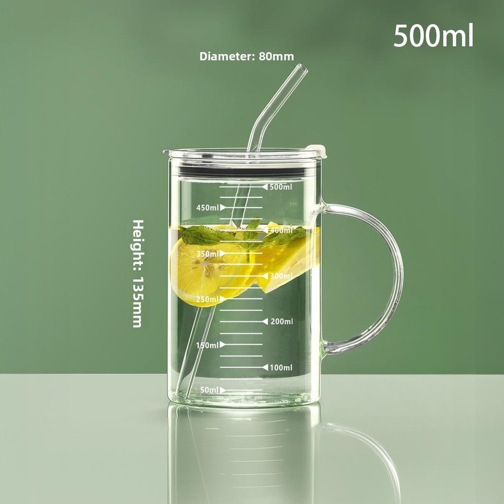 High Borosilie Glass Cup with Sc Large Capaci 000ml Tea Brewing Cup Heat Resistant Lid Included Home Use Water Cup