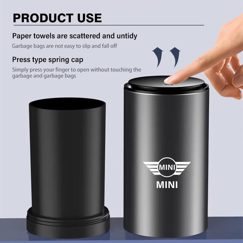 Car Trash Can Storage Box Alloy Organizer Vehicle Garbage Bin For MINI Cooper JCW WORKS R55 R56 F55 F56 R57 R58 R59 R60 R50 Gzpxv22
