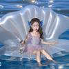 Costume da bagno intero a coda di sirena da principessa per bambina