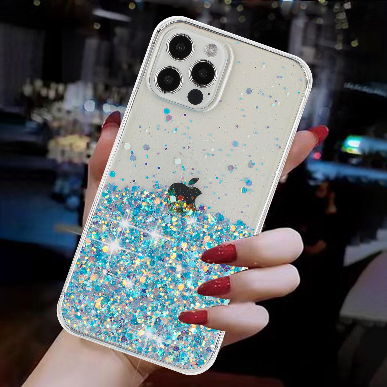 

Ночной Свет Светящийся Цвет Звезды Блестки Сияющий Блеск Прозрачный Бампер Чехол Для Телефона Для iPhone 15 14 Pro Max Samsung Galaxy Силиконовый ТПУ Задняя Крышка Samsung Galaxy A55 синий