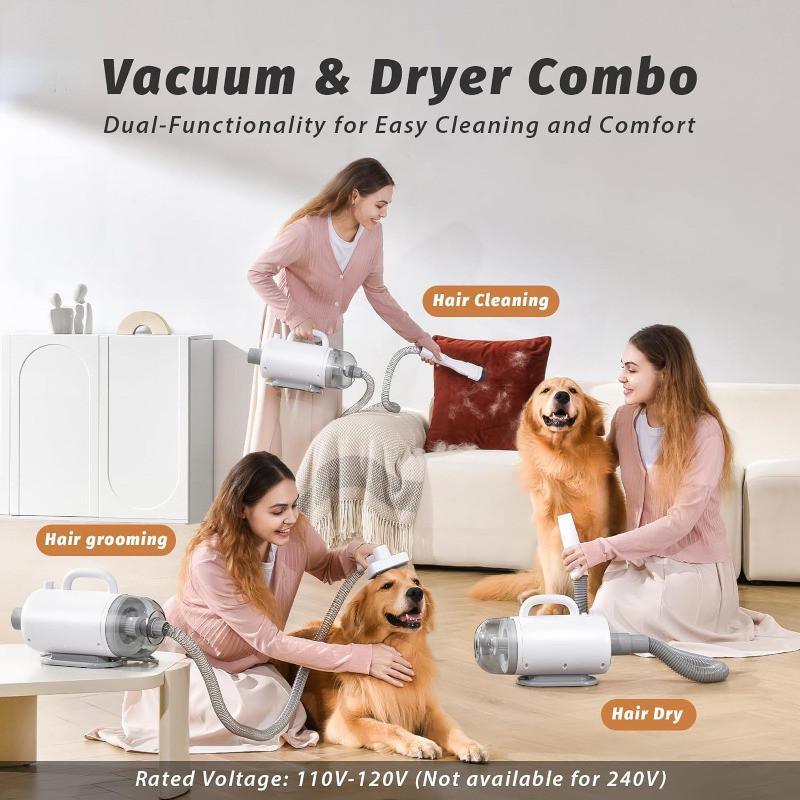 16000Pa Pet Grooming Vacuum & Blow Dryer Pet Shop Grooming Vacuum Kit Household High Velocity Hair Suction Device
