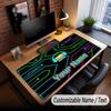 Tappetino per Mouse Grande con Testo Nome Personalizzato, Tappetino Esteso Morbido Antiscivolo Geometry Dash per Ufficio Domestico