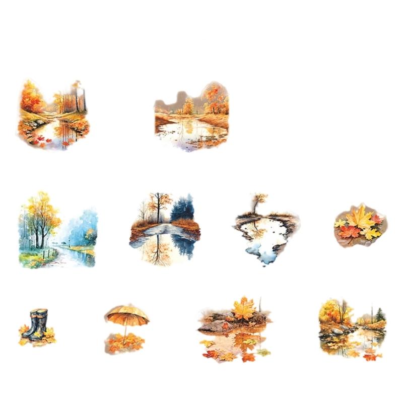 6 Sheet Water Resistant Decorative Transfers Nature Scene Sketches Crafting Journal Materials