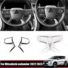 For Mitsubishi Outlander   2024 Carbon Fiber Black Steering Wheel Frame Cover Interior Direction Control Panel Stickers